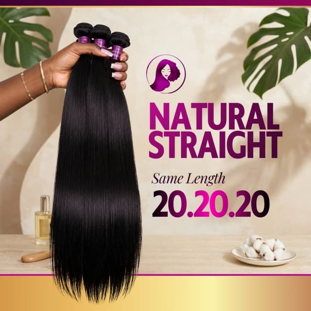 Natural Straight 20" Bundle Set at Her Mane Therapy in Lewisville, TX