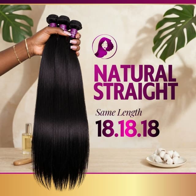 Natural Straight 18" Bundle Set at Her Mane Therapy in Lewisville, TX