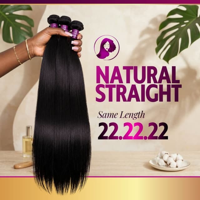 Natural Straight 22" Bundle Set at Her Mane Therapy in Lewisville, TX