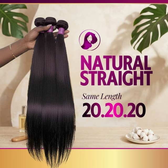 Natural Straight 20" Bundle Set at Her Mane Therapy in Lewisville, TX