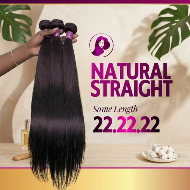 Natural Straight 22" Bundle Set at Her Mane Therapy in Lewisville, TX