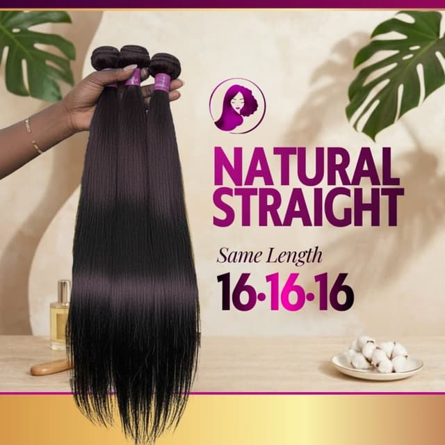 Natural Straight 16" Bundle Set at Her Mane Therapy in Lewisville, TX